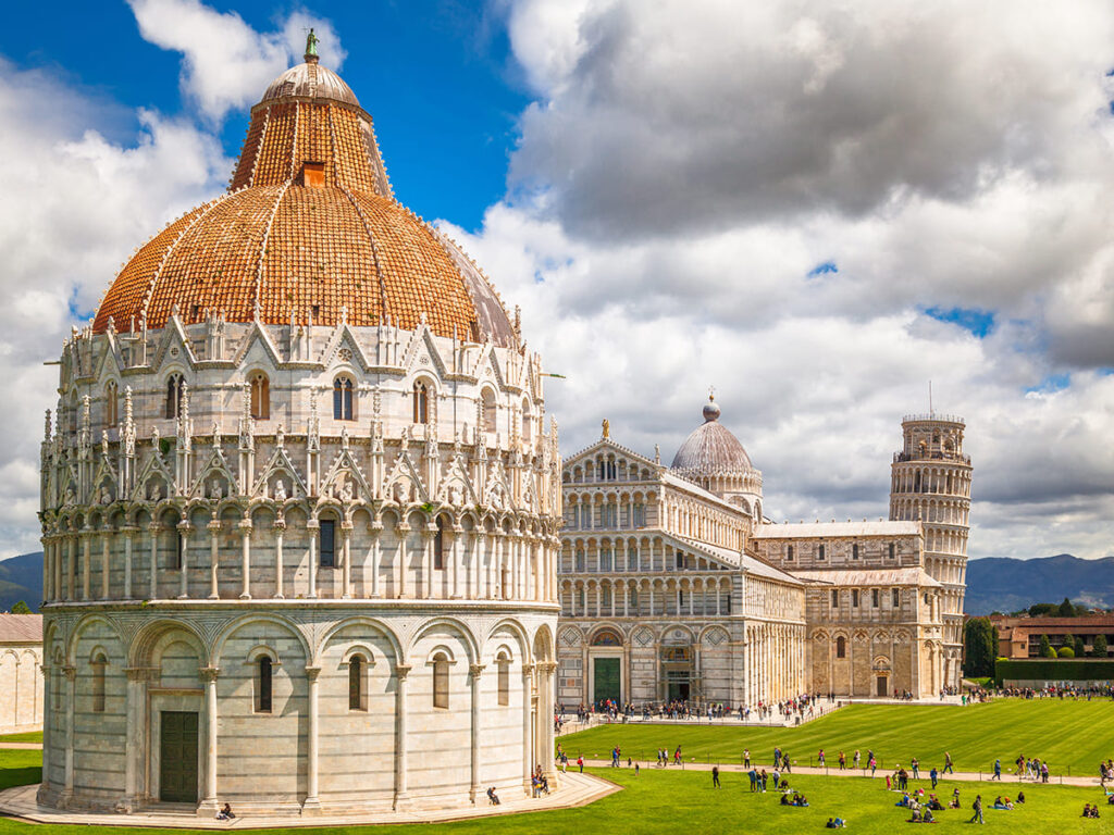 ITS__0000_The Pisa Baptistery of St. John, The Cathedral and The Leaning Tower of Pisa in Square of Miracles