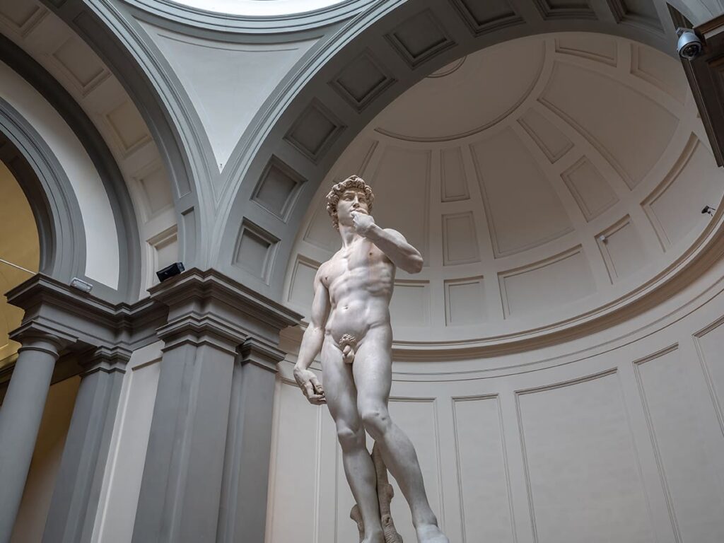 ITS__0010_Closeup of Renaissance sculpture is David by Michelangelo